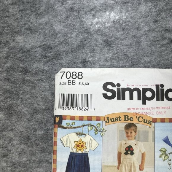 NEW Simplicity Sewing Pattern Childrens Size BB 5 6 6X Vintage Uncut Crafts - Picture 2 of 5